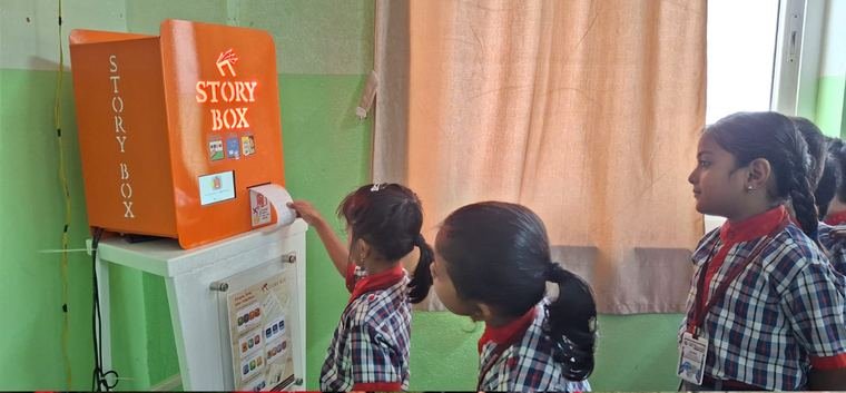 Children using the Story Box